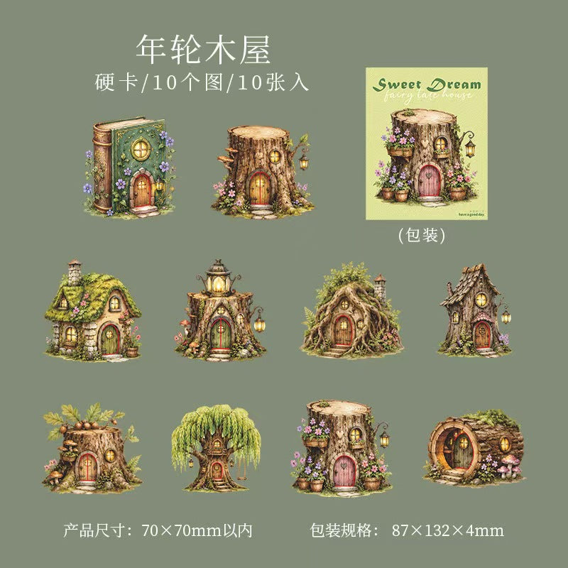 Journal hard card sticker packs (10pcs/pack) Fairy Tale House