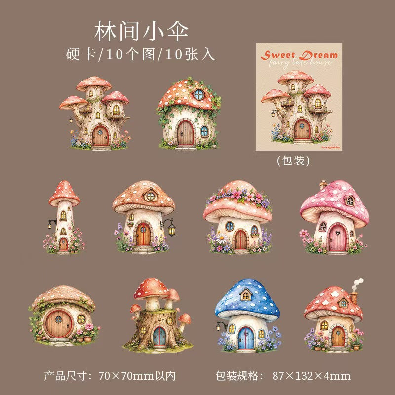 Journal hard card sticker packs (10pcs/pack) Fairy Tale House