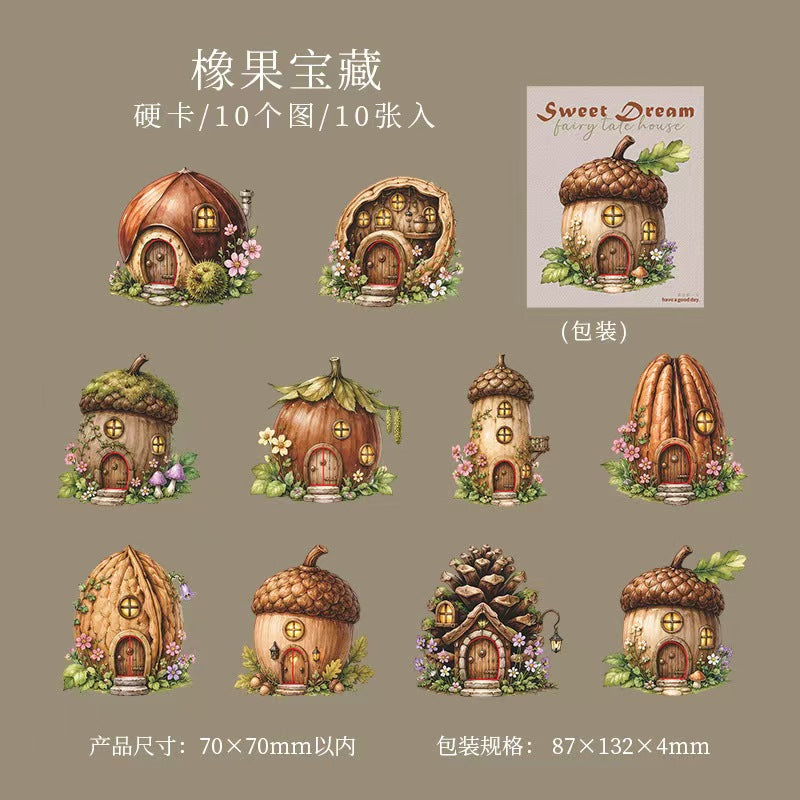 Journal hard card sticker packs (10pcs/pack) Fairy Tale House