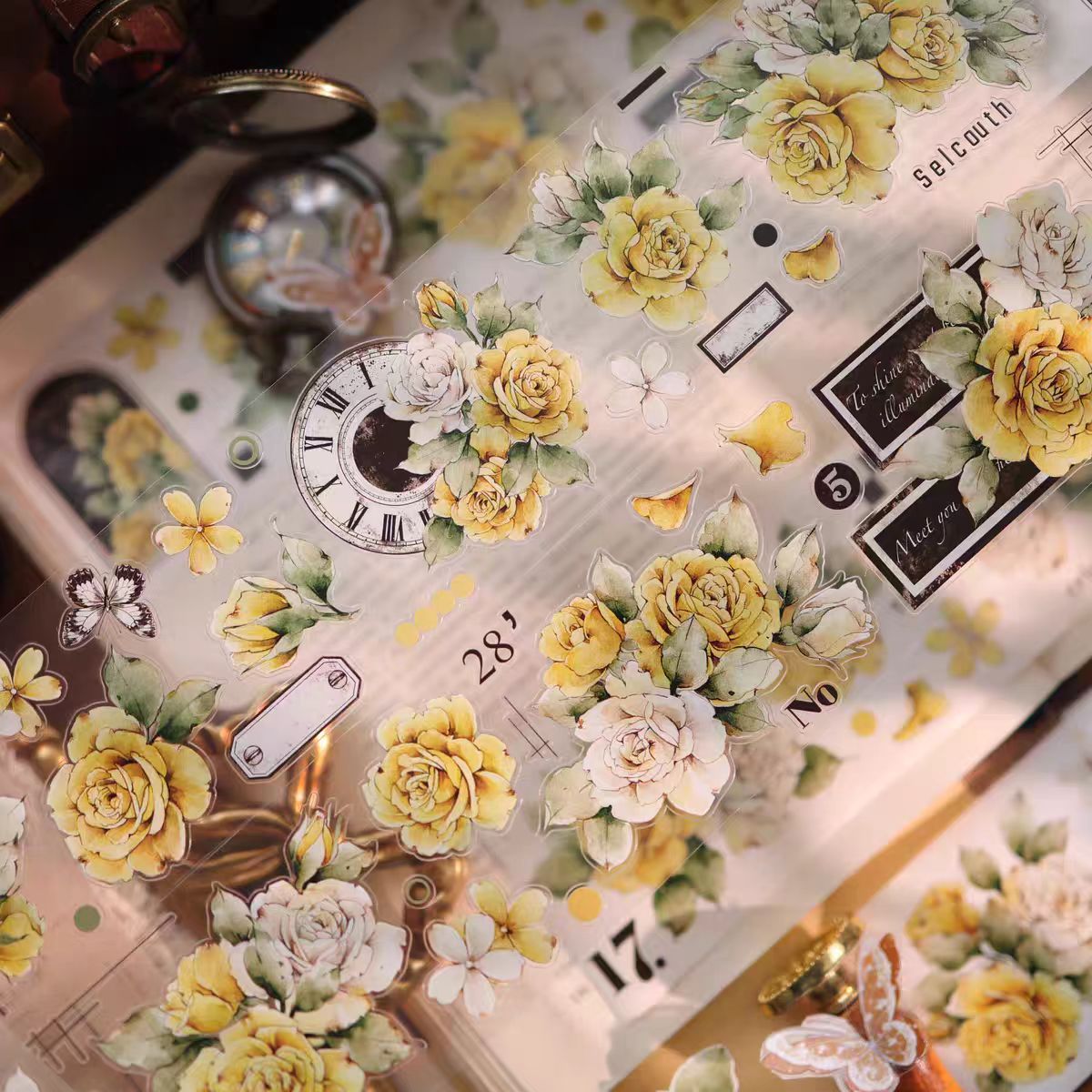Journal flower pre-cut tape (6m/roll)