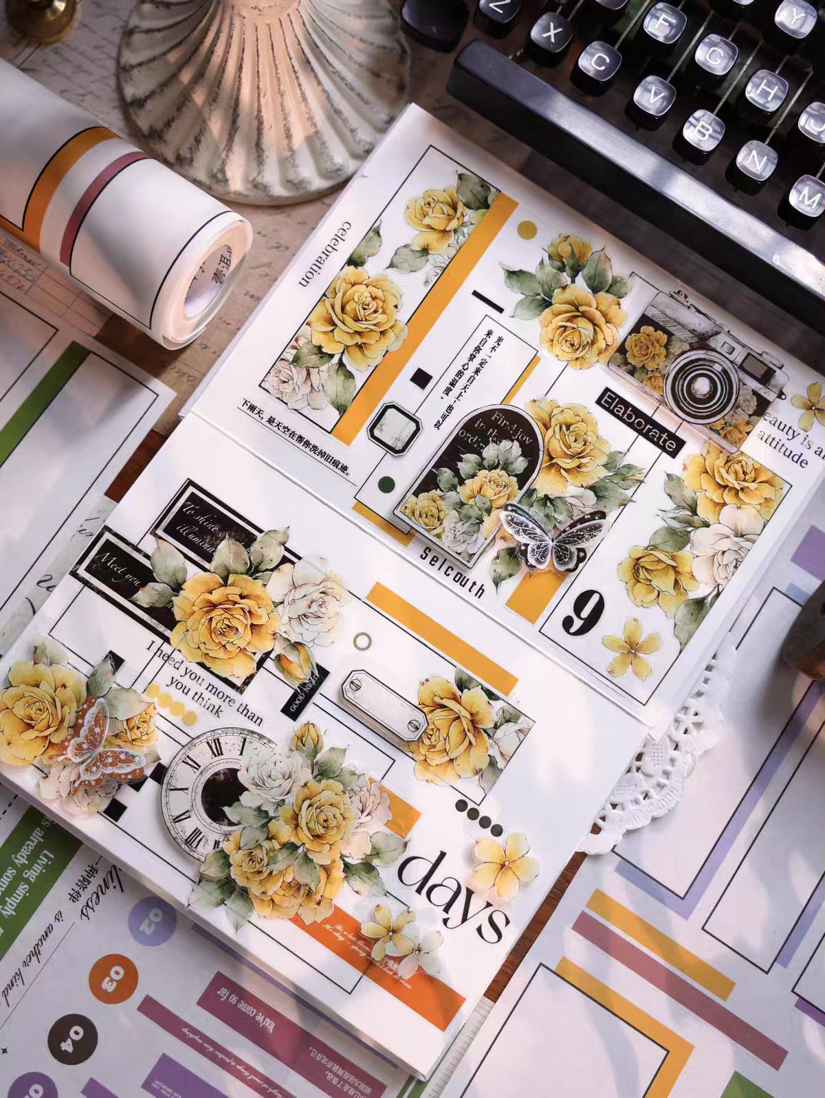 Journal flower pre-cut tape (6m/roll)