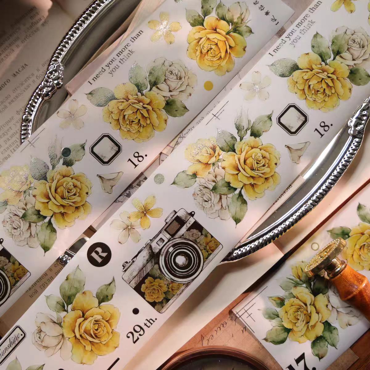 Journal flower pre-cut tape (6m/roll)