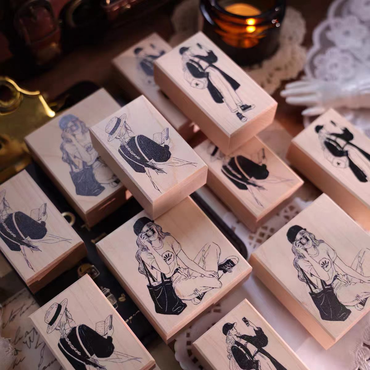 Wooden stamp (Girl)