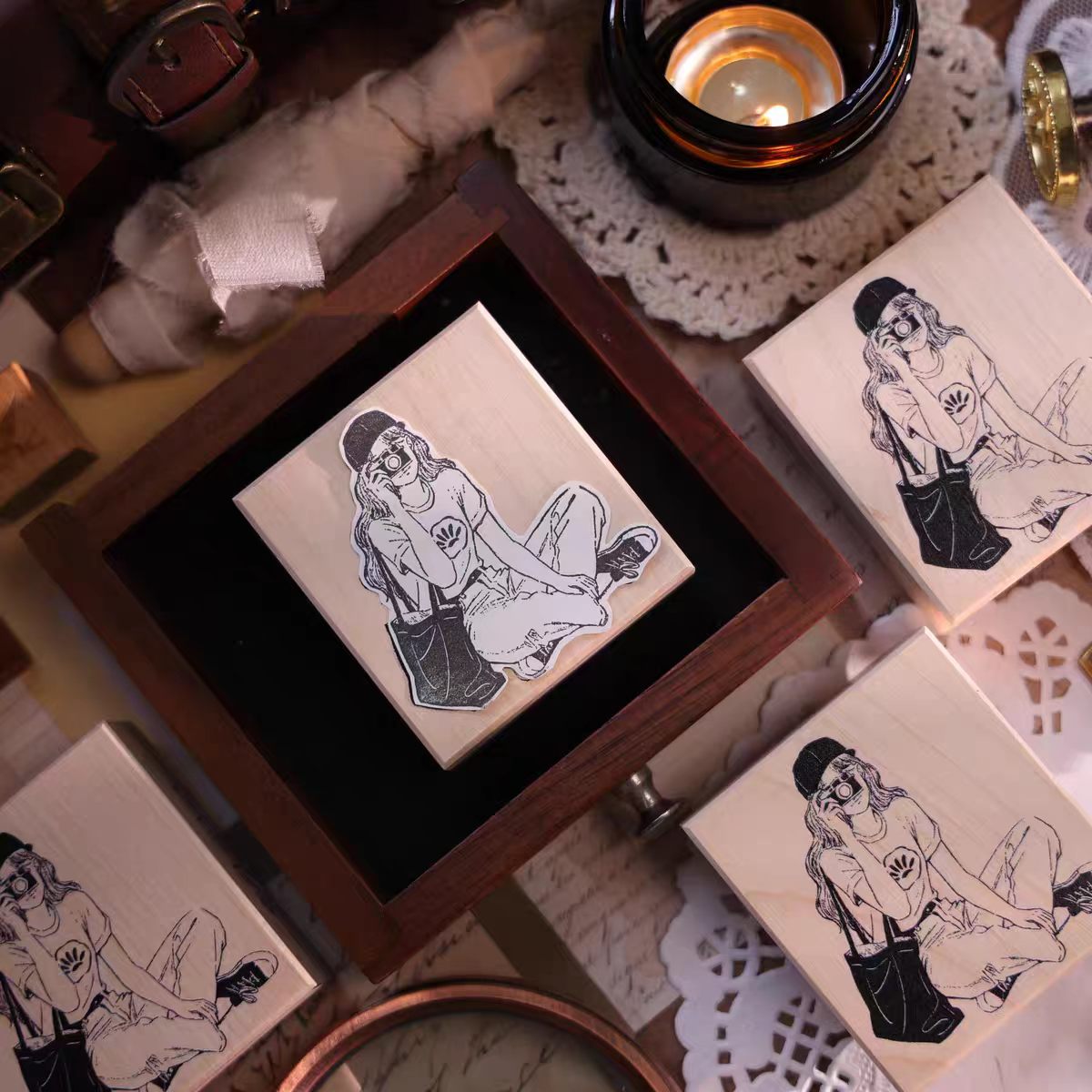 Wooden stamp (Girl)