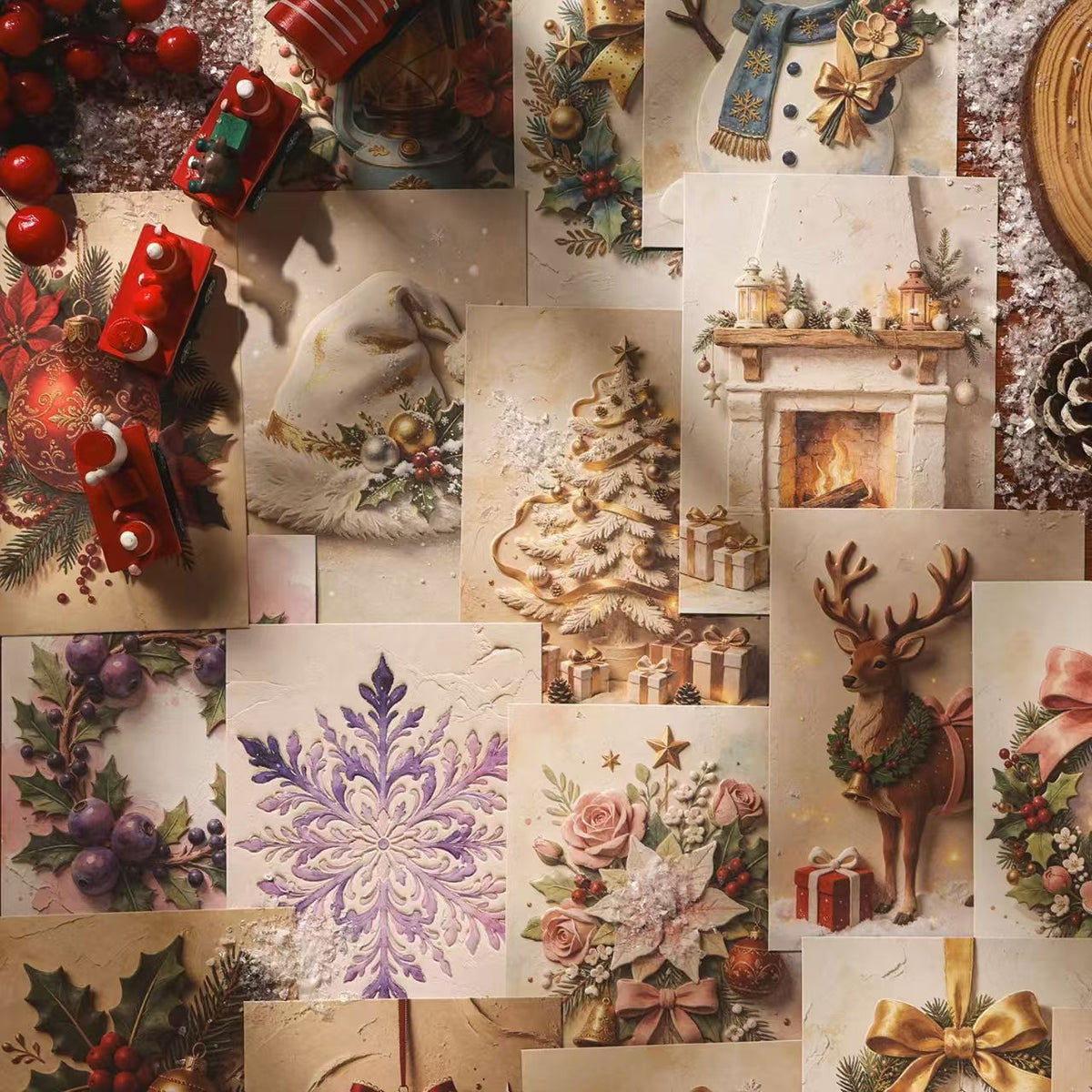 Journal Christmas paper packs (Embossed kraft paper) 10 sheets/pack