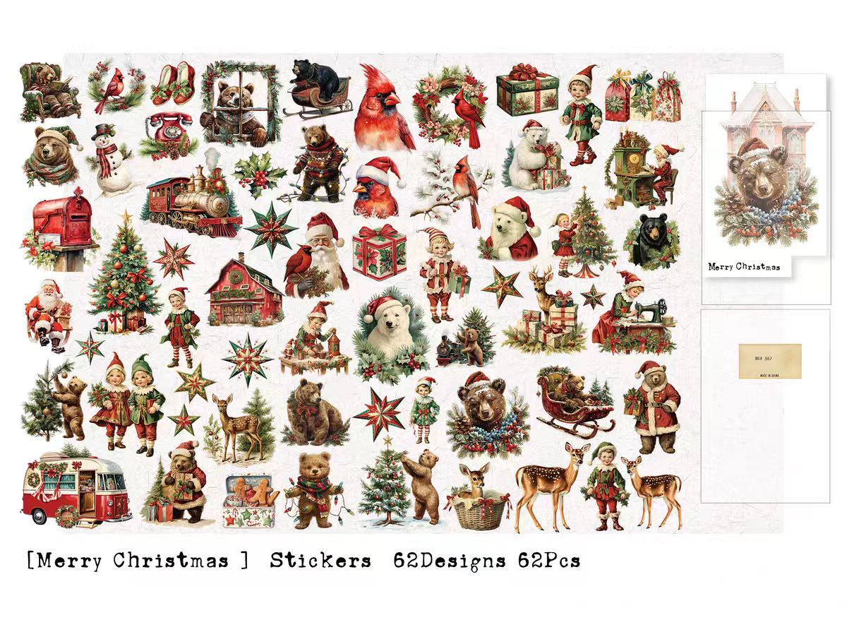 Journal sticker pack (62 pcs) Christmas