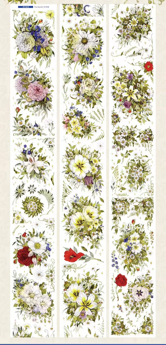 Journal PET flower tape (6/10m/roll)