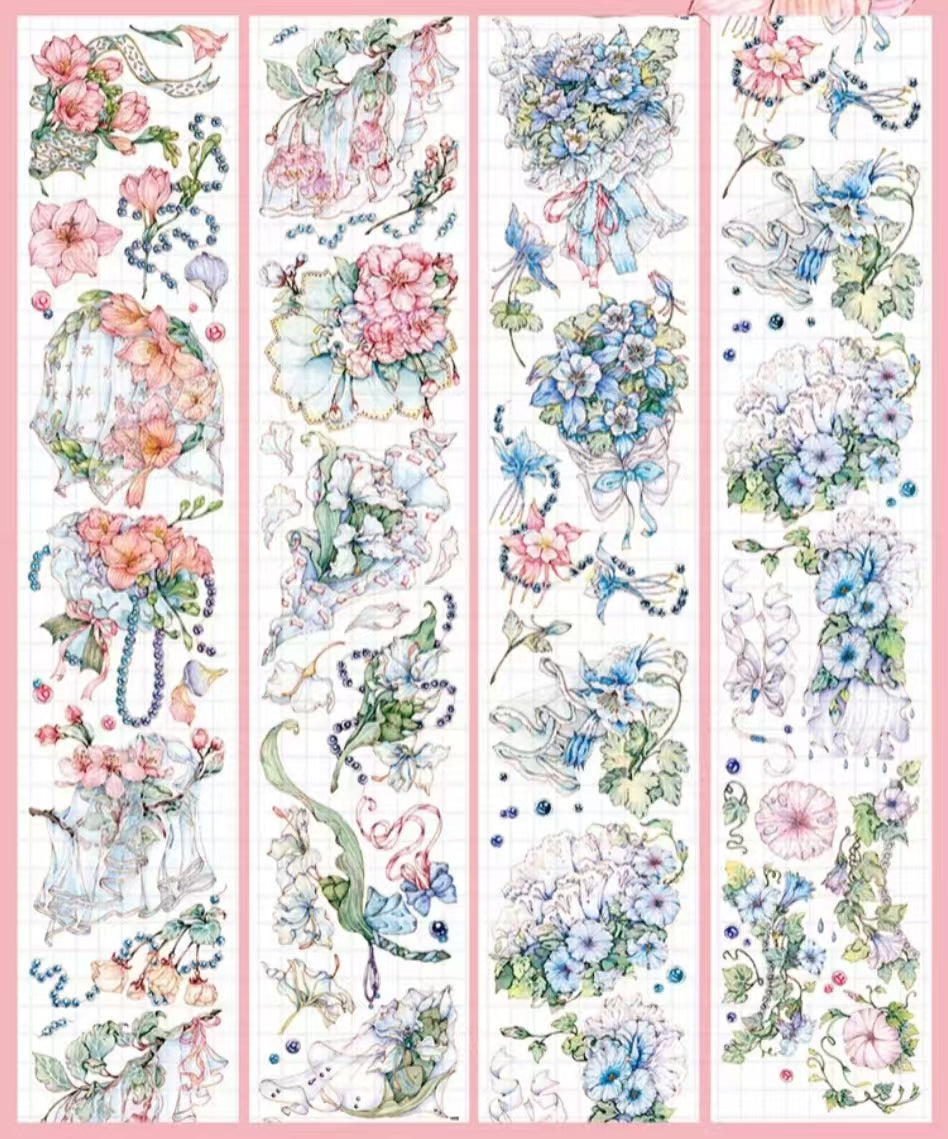 Journal PET flower tape (6/10m/roll)