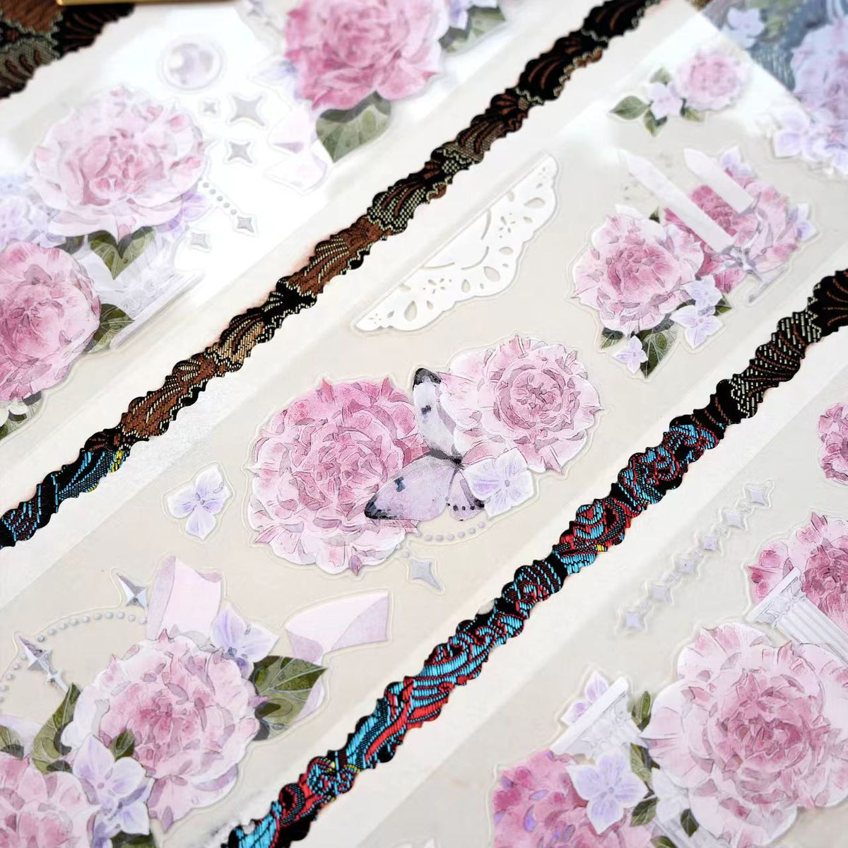 Journal flower PET tape (5m/roll) MOOBOOM