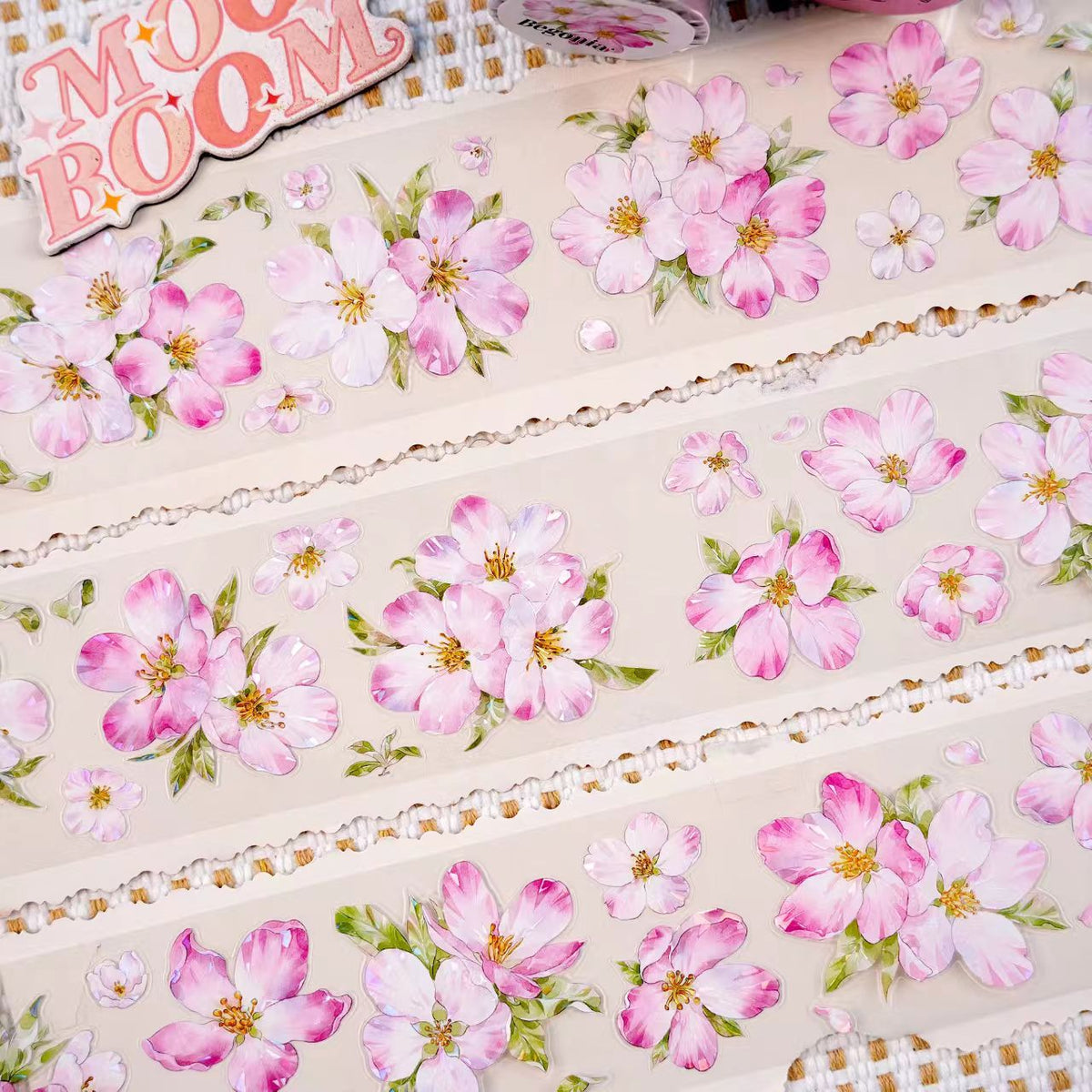Journal flower PET tape (5m/roll) MOOBOOM