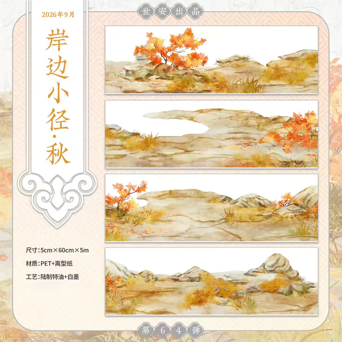 Journal landscape PET tape (5m/roll)