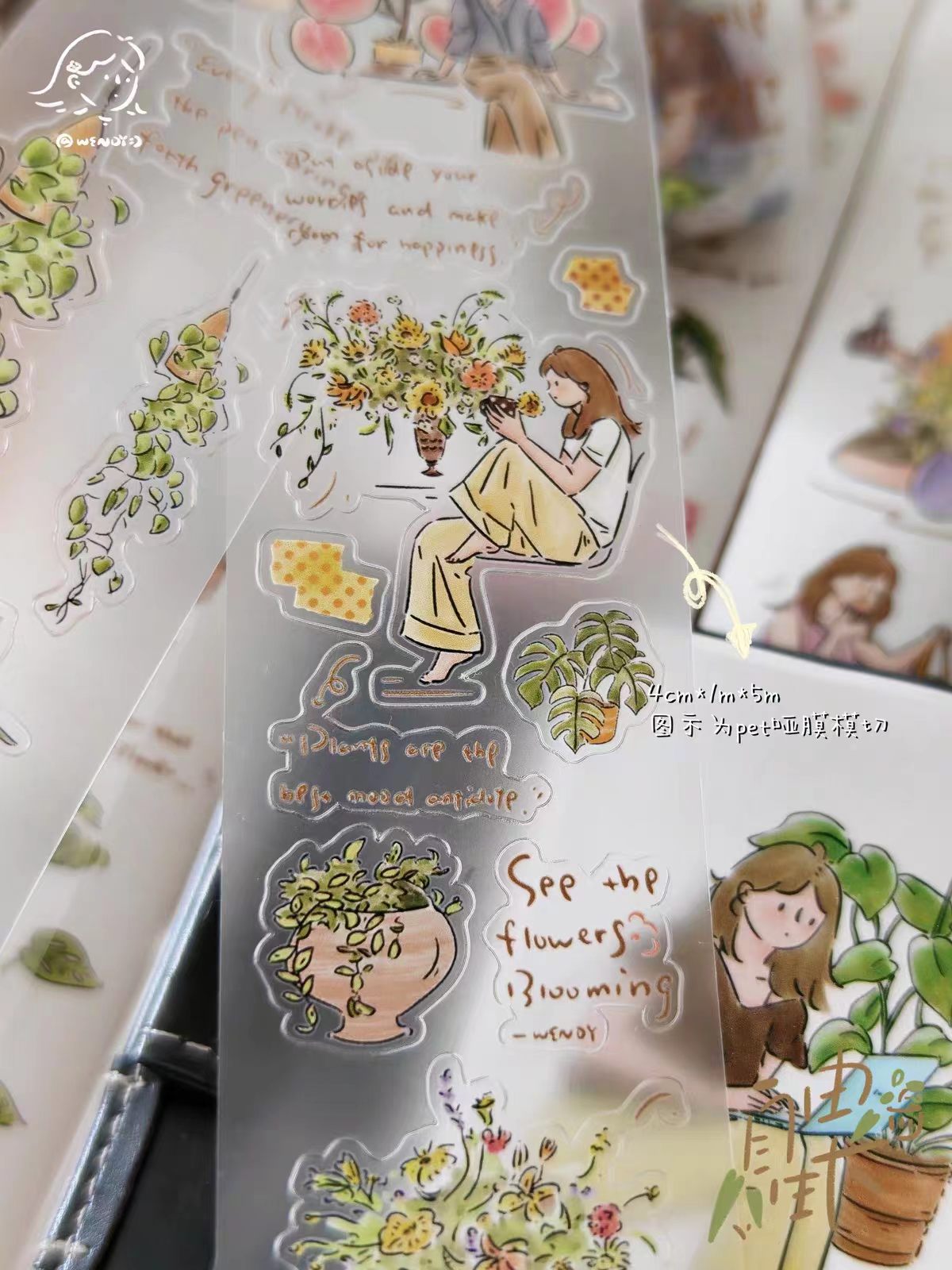 Journal character pre-cut PET tape (5m/roll)