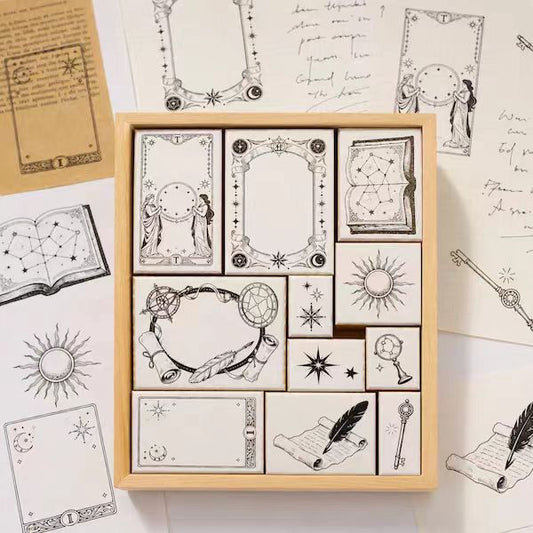 Wooden stamp (Vintage-style constellations)