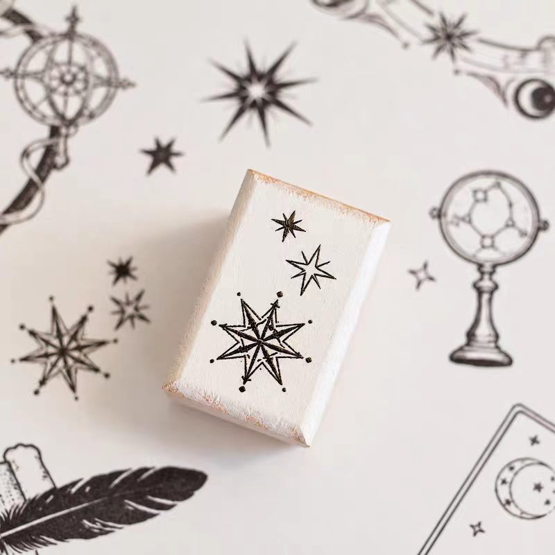 Wooden stamp (Vintage-style constellations)