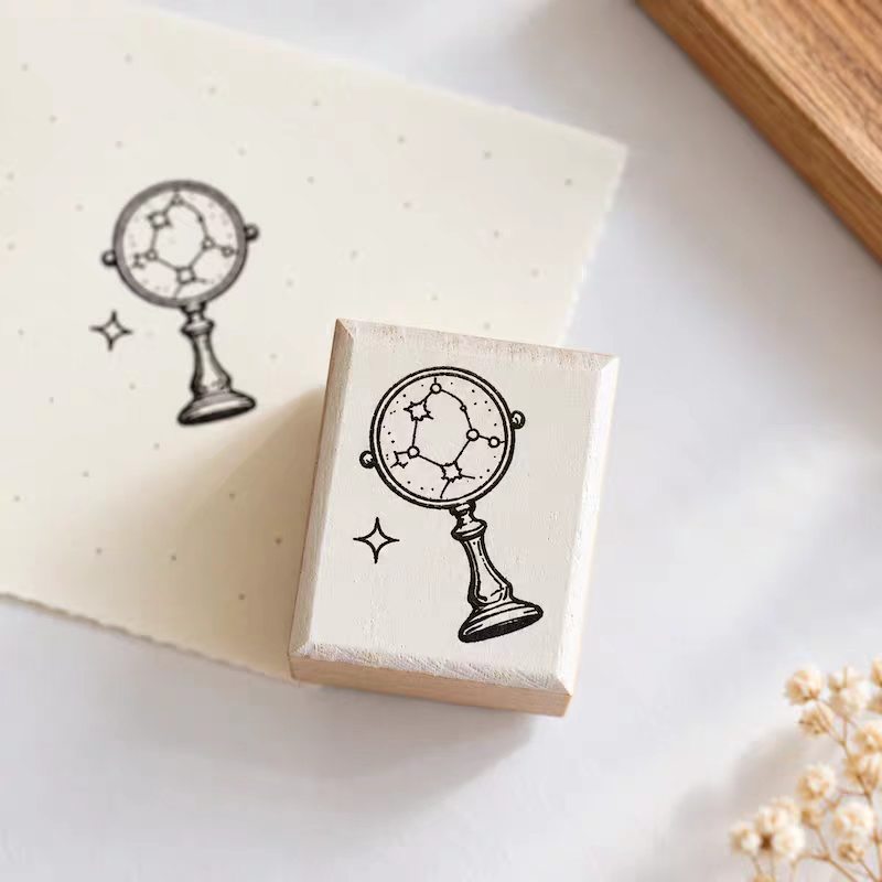 Wooden stamp (Vintage-style constellations)