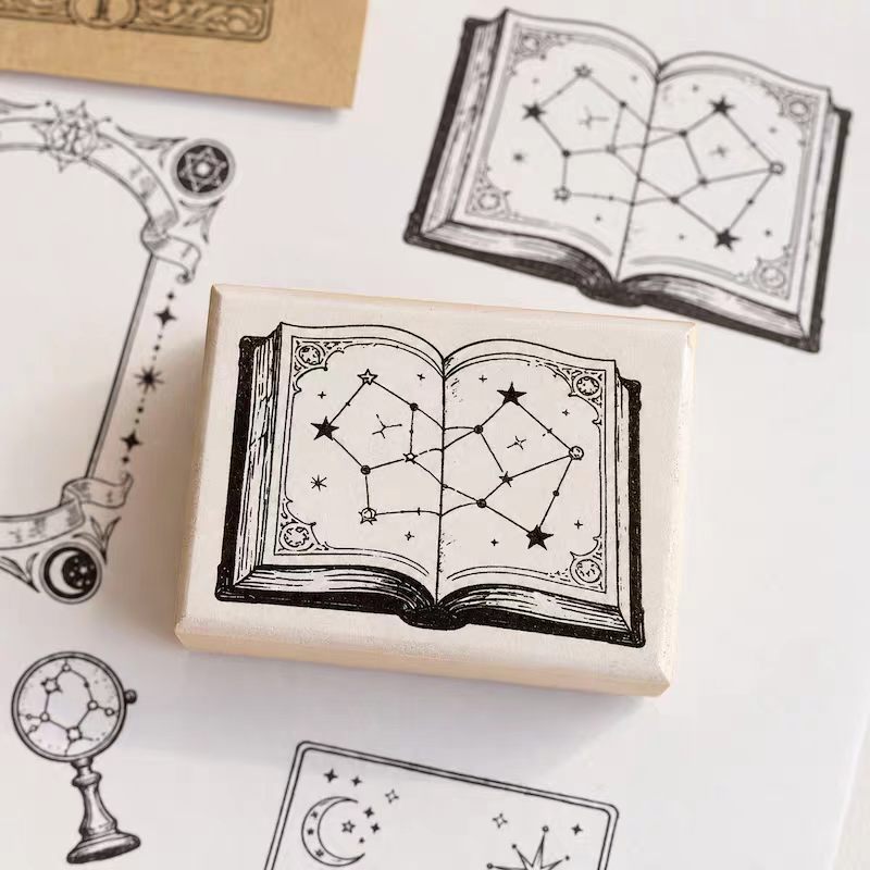 Wooden stamp (Vintage-style constellations)