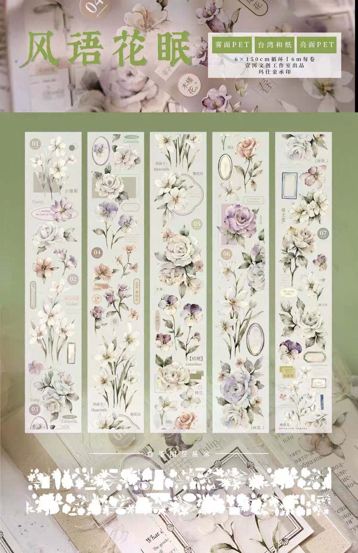 Limited-Time Promotion--Journal PET tape (5/6m/roll) Yier