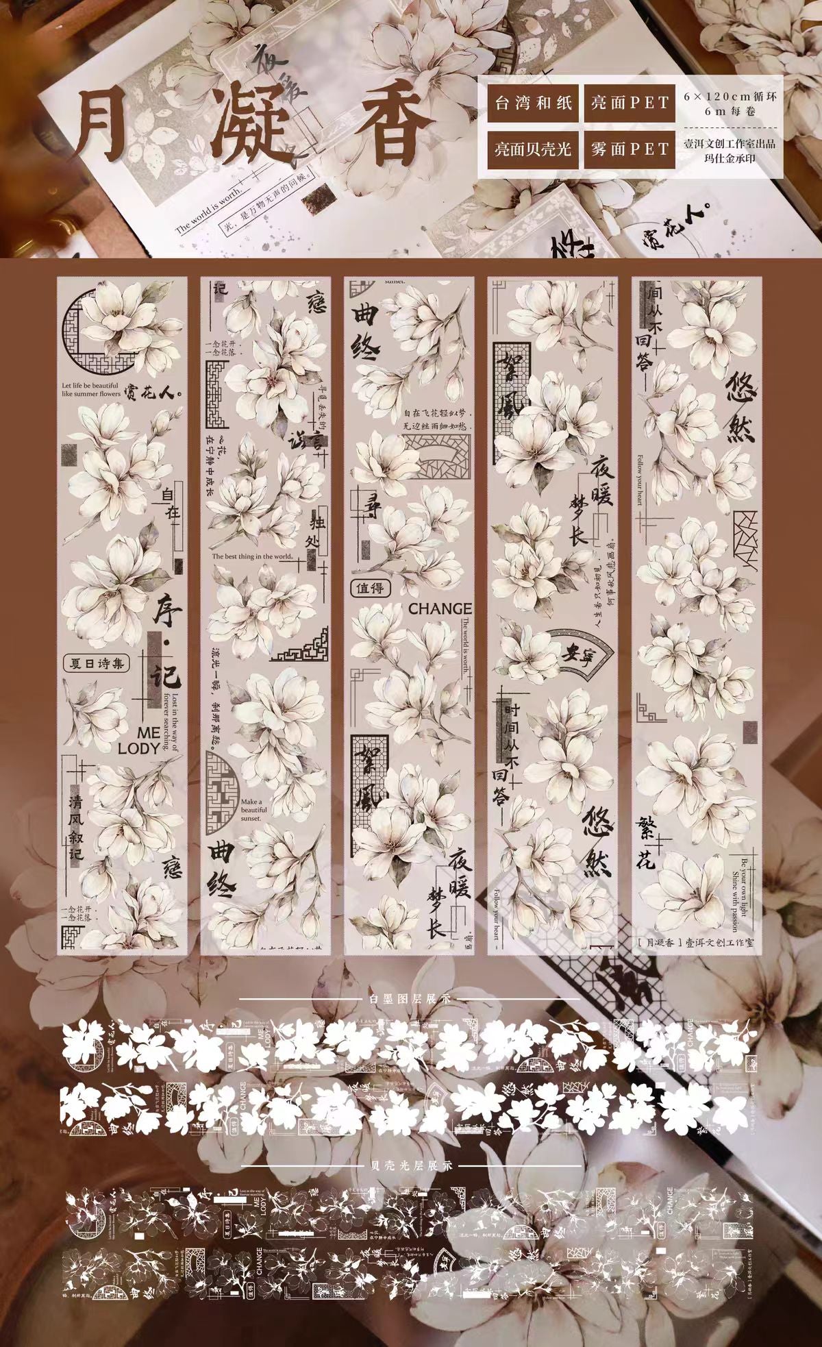Limited-Time Promotion--Journal PET tape (5/6m/roll) Yier