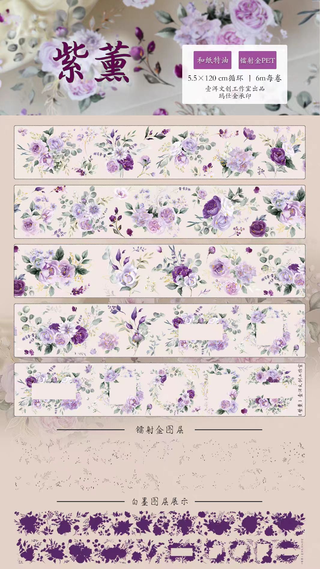 Limited-Time Promotion--Journal PET tape (5/6m/roll) Yier
