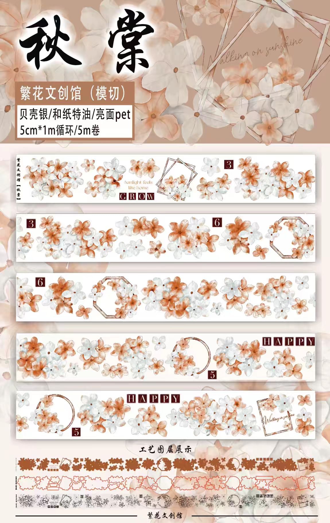 Limited-Time Promotion--Journal PET tape (5m/roll) Fanhua