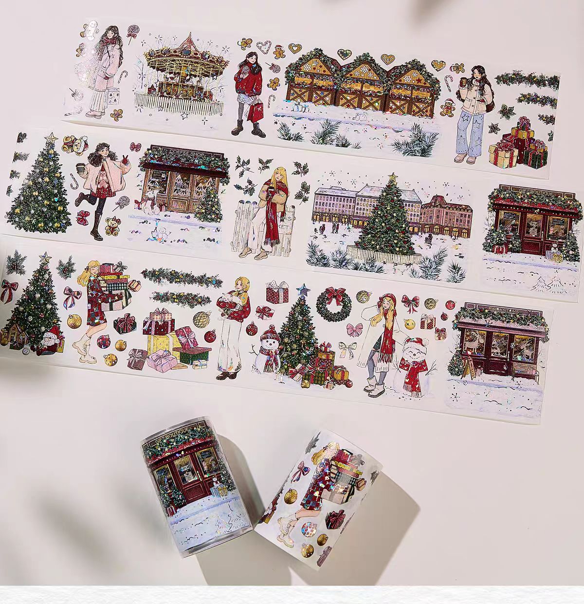 Journal pre-cut shell light PET tape (5m/roll) Christmas
