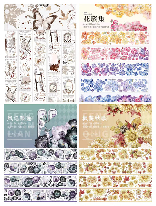 Journal Flower PET tape (5m/roll)
