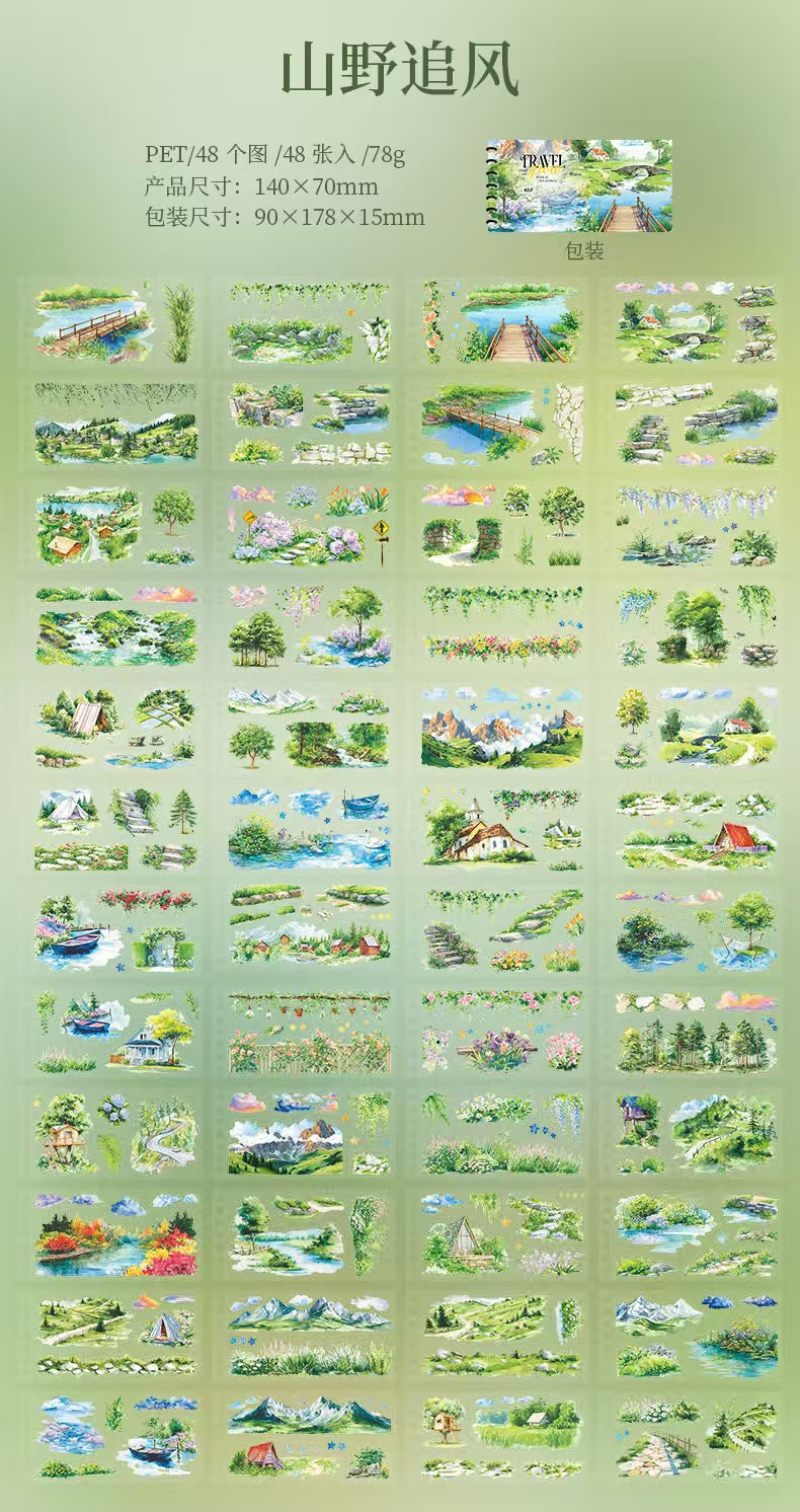 Journal landscape PET sticker book
