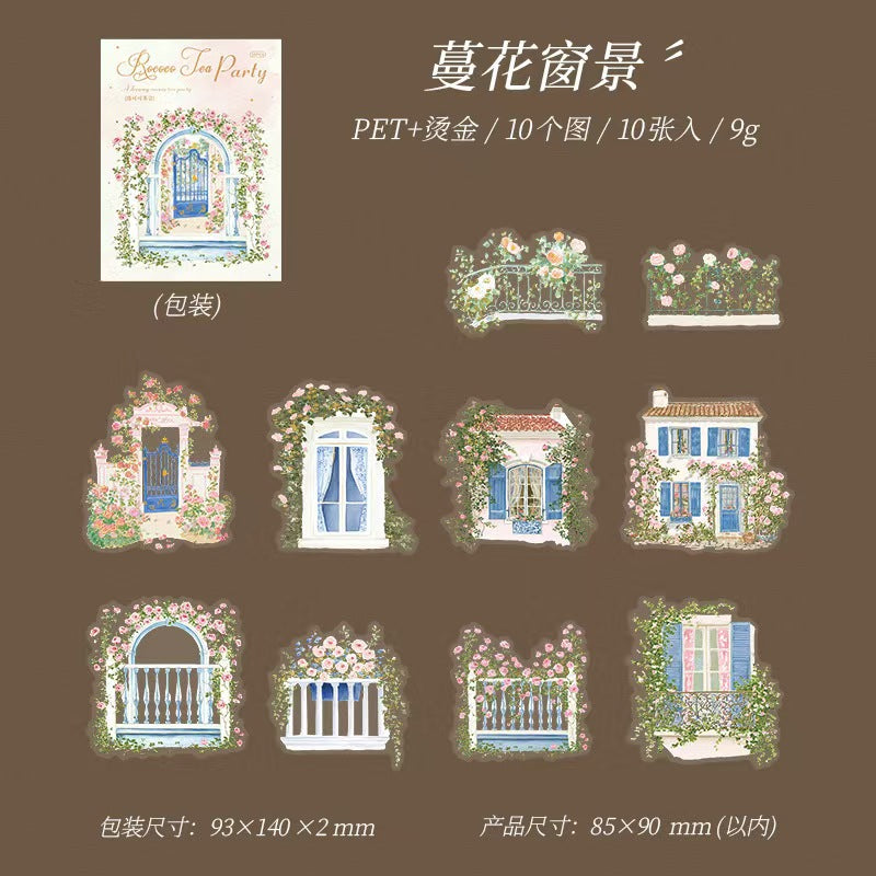 Journal PET sticker pack (Rococo Tea Party) 10pcs/pack