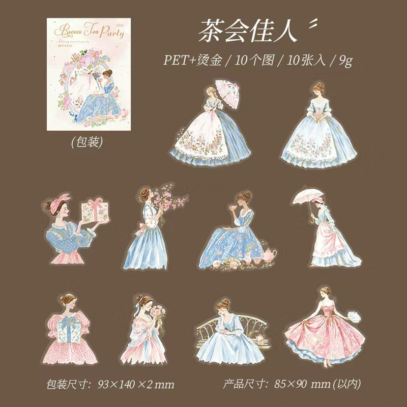 Journal PET sticker pack (Rococo Tea Party) 10pcs/pack