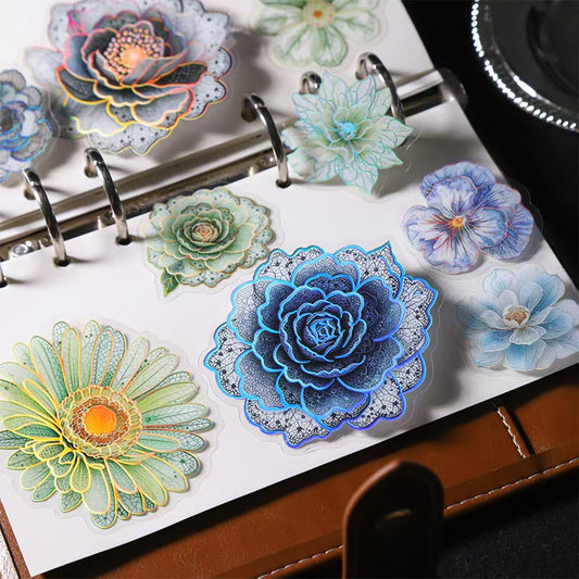 Journal flower shell light PET sticker packs (10pcs/pack)
