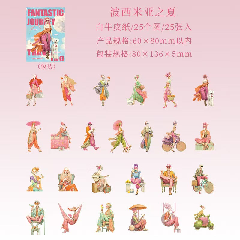 Journal sticker packs (Fantasy Characters) 25pcs/pack