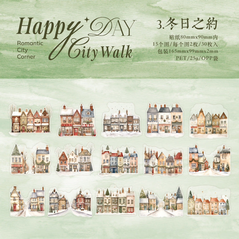 Journal sticker packs (City Tour Series) 30pcs/pack