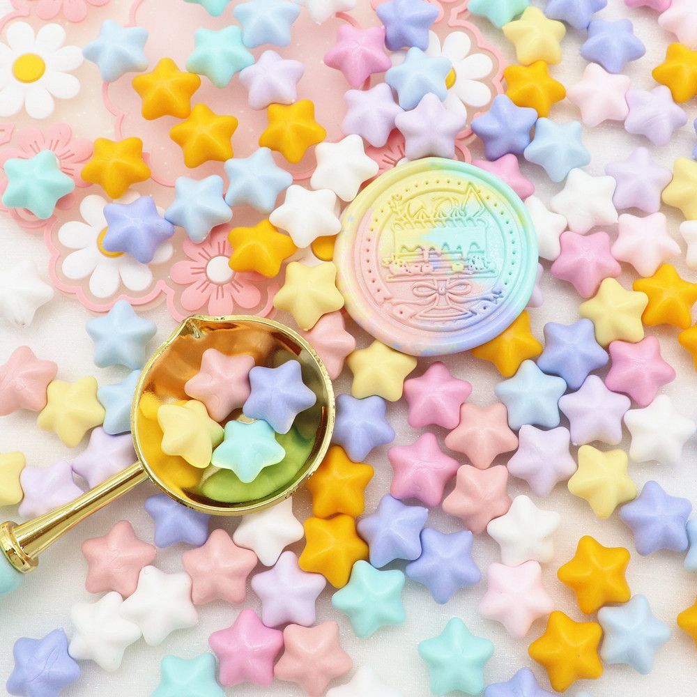 Star Shape Sealing Wax Grain Pearlescent Macarons Mixed Color