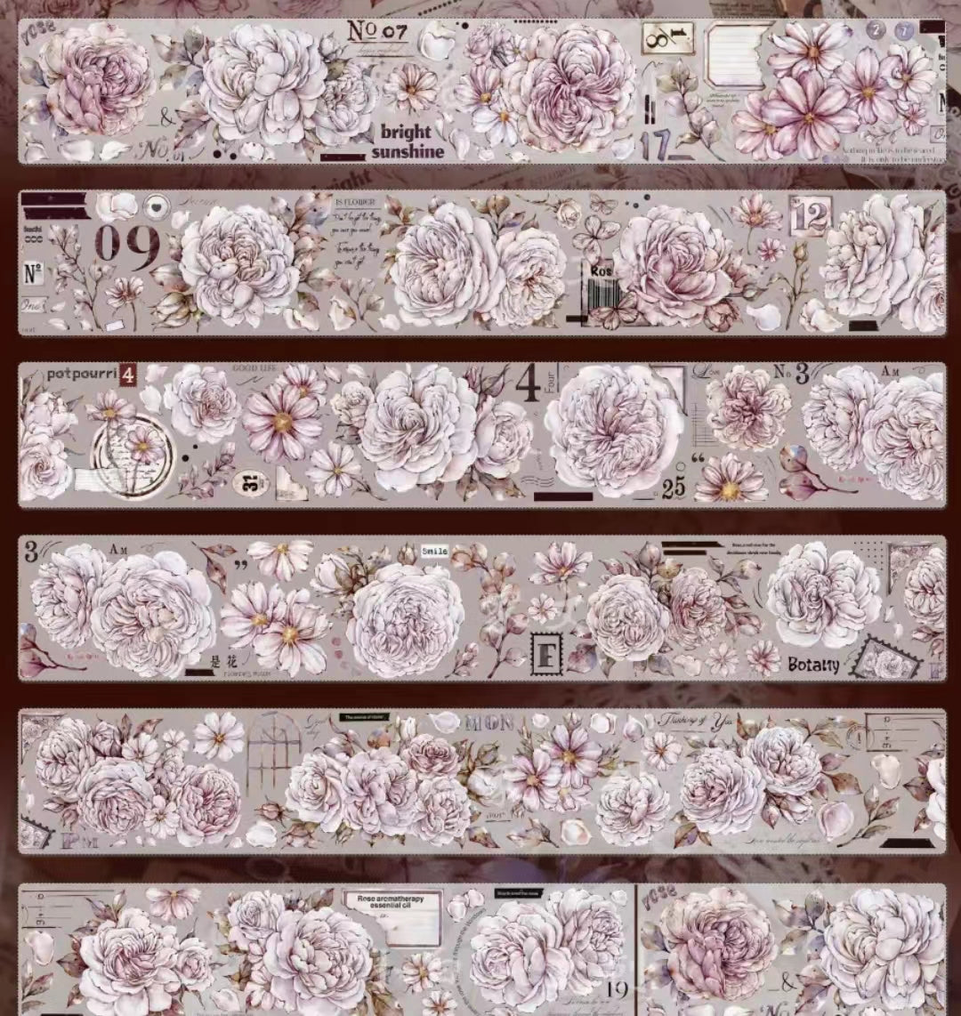 Flower PET/Washi tapes (whole rolls/sample loops)