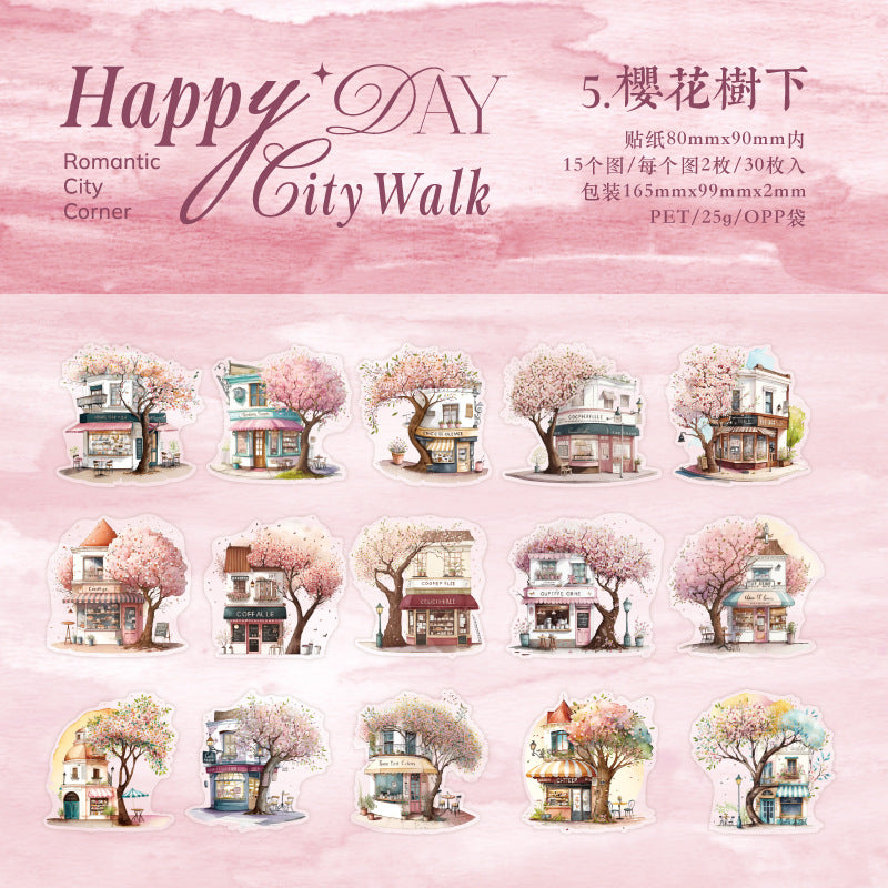 Journal sticker packs (City Tour Series) 30pcs/pack