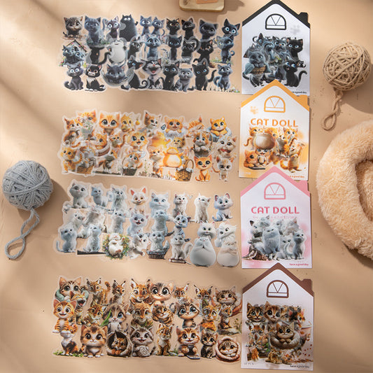 Journal PET sticker packs (Cute cat)