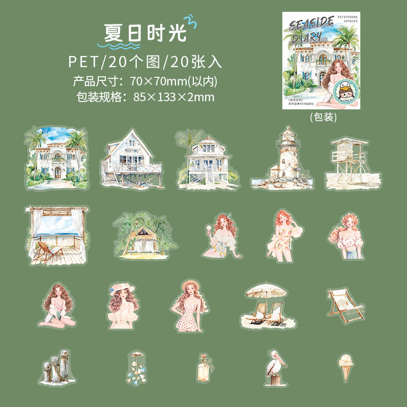 Journal PET sticker packs (Seaside)