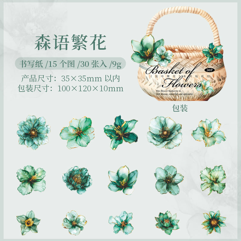 Journal hard card sticker packs (flower)