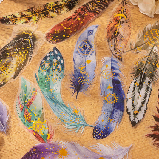 Journal PET sticker packs (Feather) 10pcs