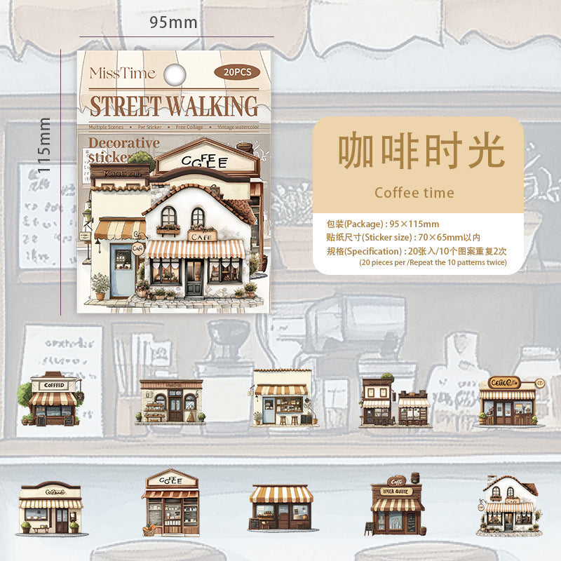 Journal PET sticker packs (Street walking)