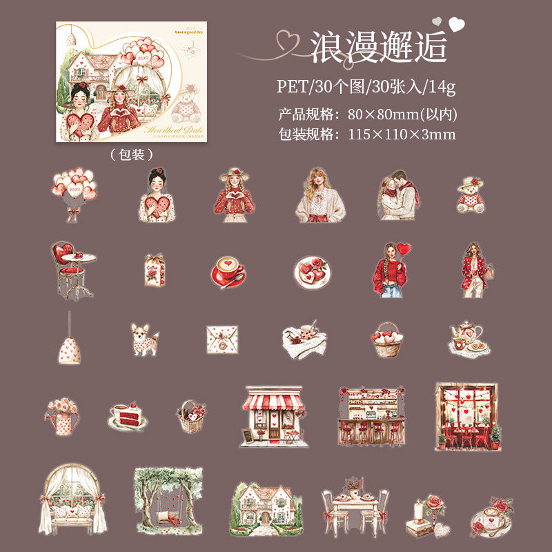 Journal sticker packs (Couples dating series) 30pcs/pack