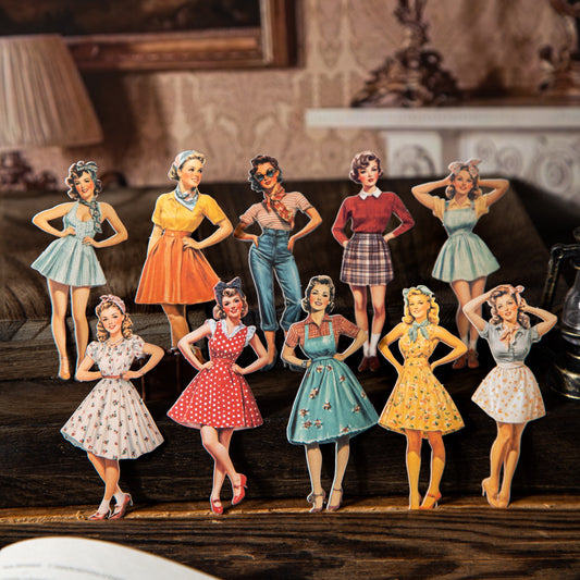 Journal White Kraft Retro Girly Sticker Packs