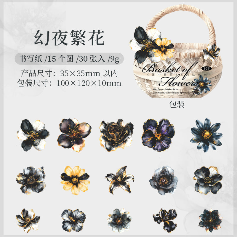 Journal hard card sticker packs (flower)