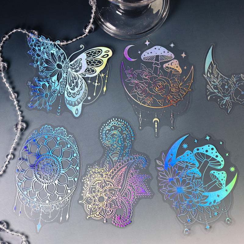 Journal Large size laser silver sticker packs