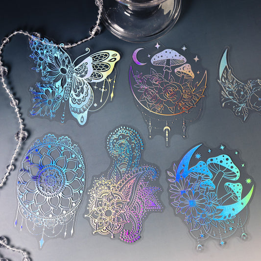 Journal Large size laser silver sticker packs