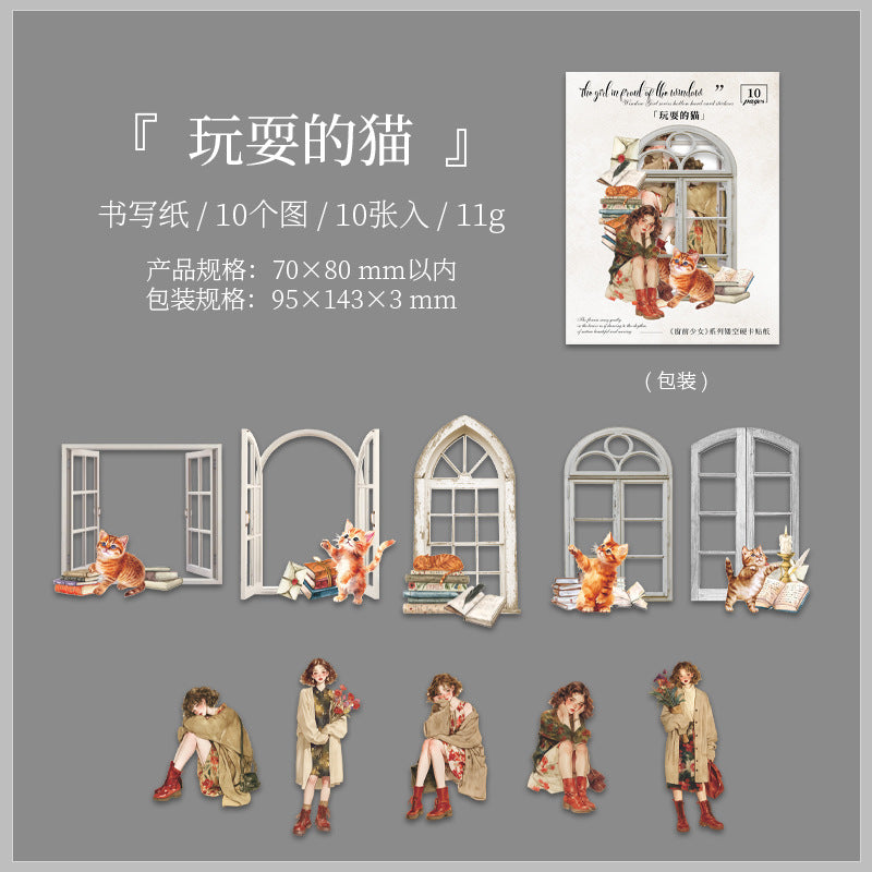 Journal sticker packs (Girl in front of the window)