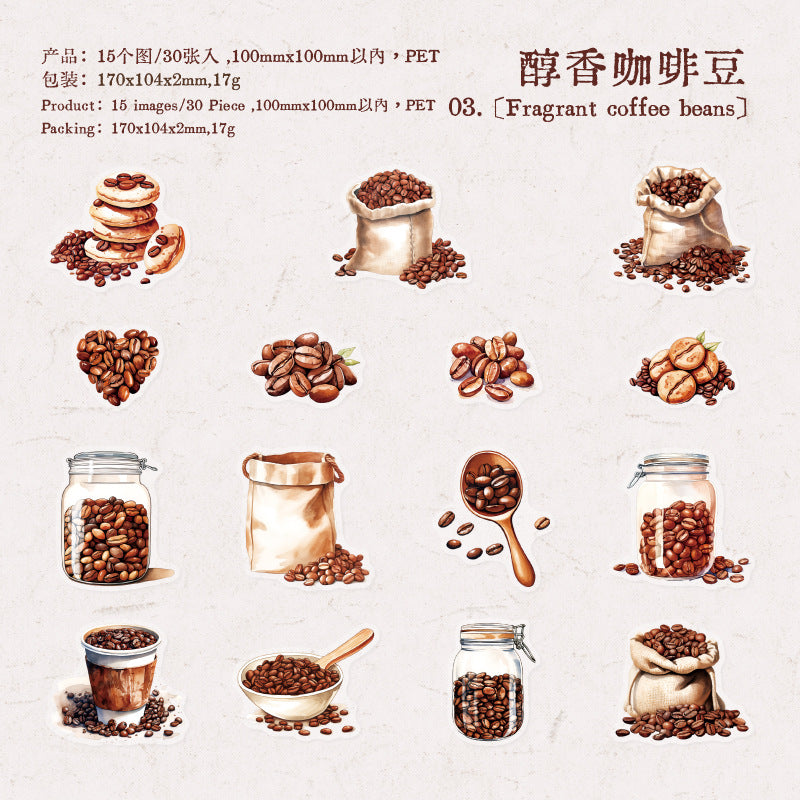 Journal sticker packs (Coffee)