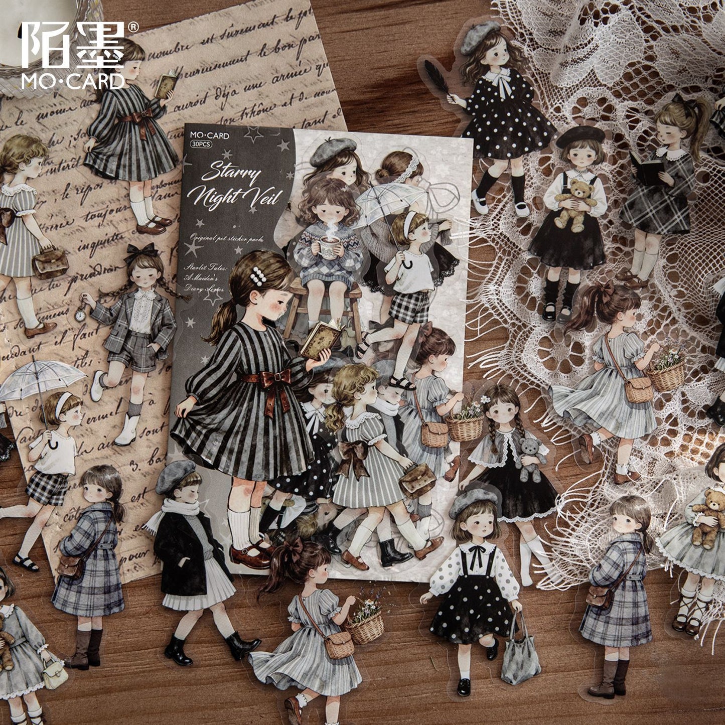 Journal PET sticker packs (Lovely girl) 30pcs/pack