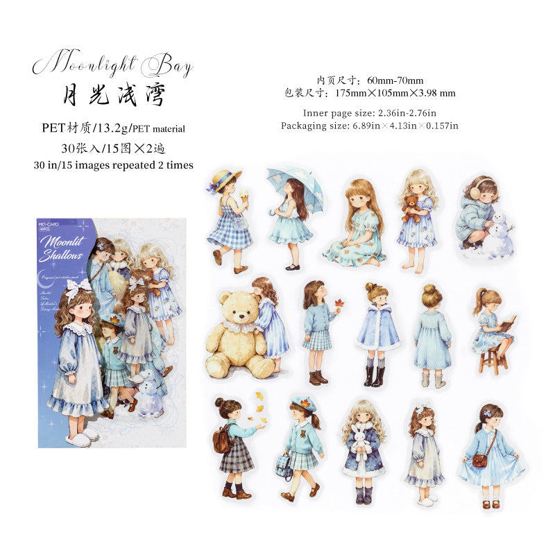 Journal PET sticker packs (Lovely girl) 30pcs/pack