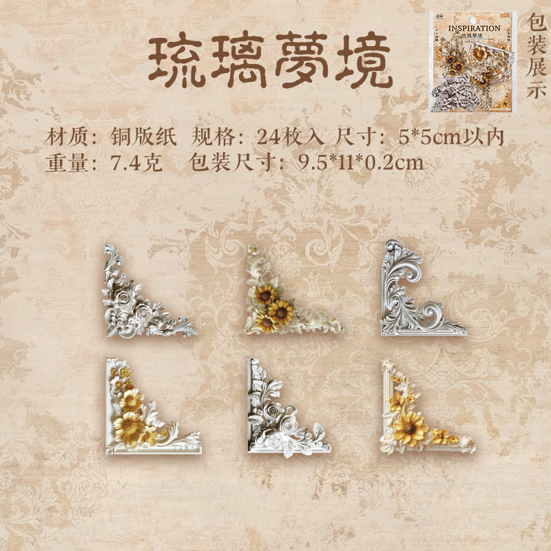 Retro Corner Sticker packs (24pcs/pack)